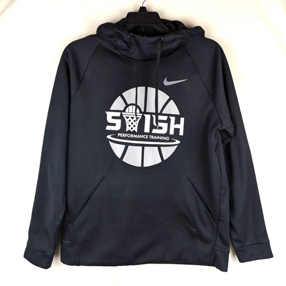 Nike Dri-Fit Hoodie Sweatshirt Men's Size L Black Performance Training Pullover